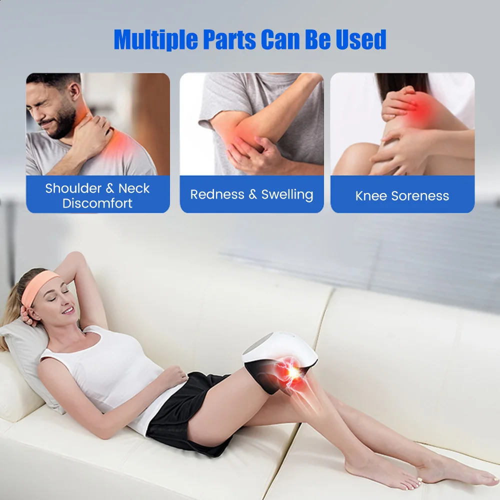 Air Pressure Knee Massager Infrared Heat Vibration Knee Pain Relief for Swelling Stiff Joints Stretched Ligament Muscle Injury 241224