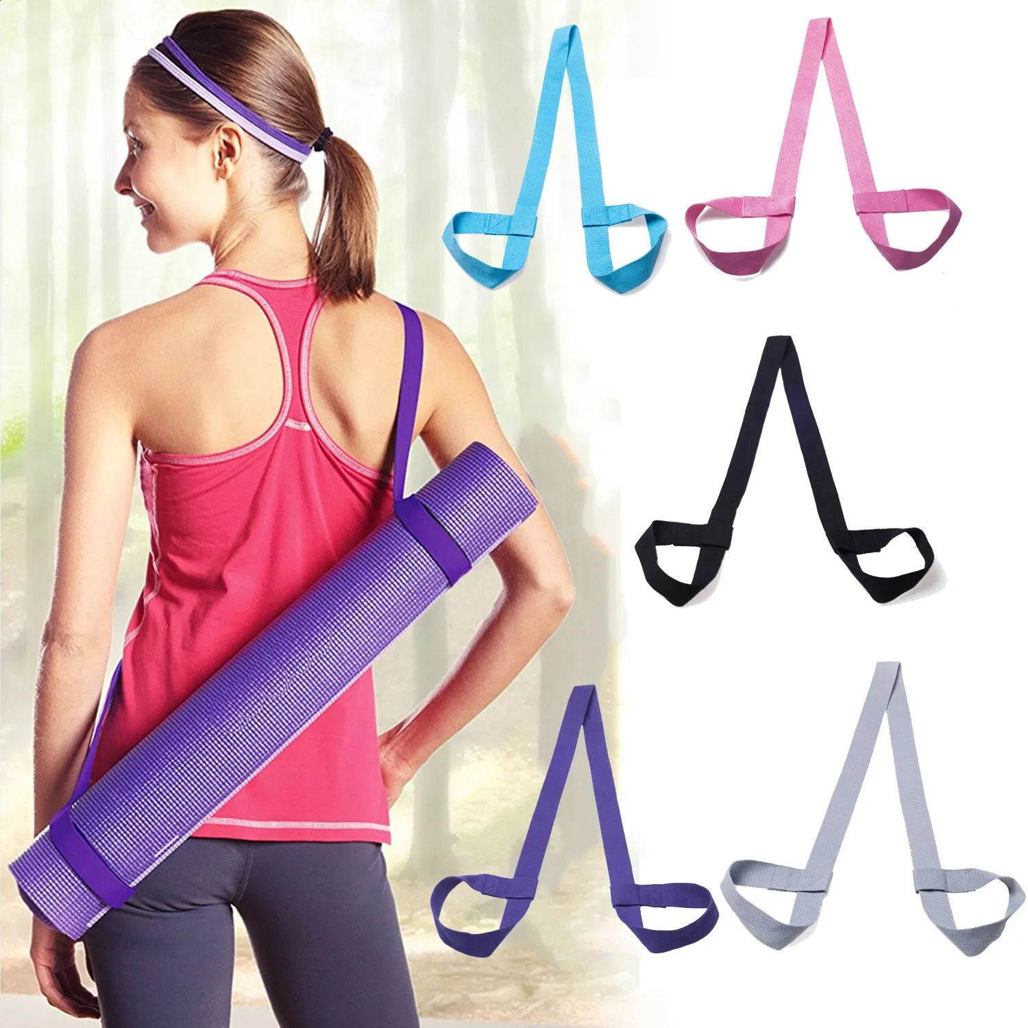 Portable Yoga Mat Strap Belts Adjustable Storage Ties Sports Sling Shoulder Carry Belt Exercise Stretch Fitness Equiment 241216