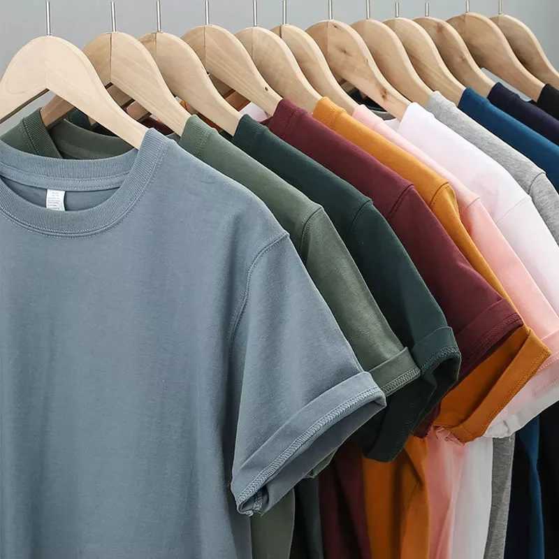American size OEM wholesale custom heavy-duty T-shirt 100% pure cotton oversized T-shirt 240g mens hip-hop plain brown top W241223