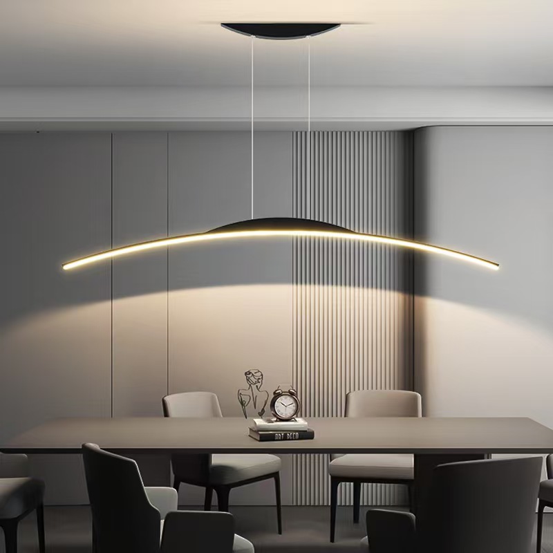 Modern LED Chandelier for Dining Room Kitchen Bar Living Room Bedroom Ceiling Pendant Lamp Black Simple Design Chandelier Light