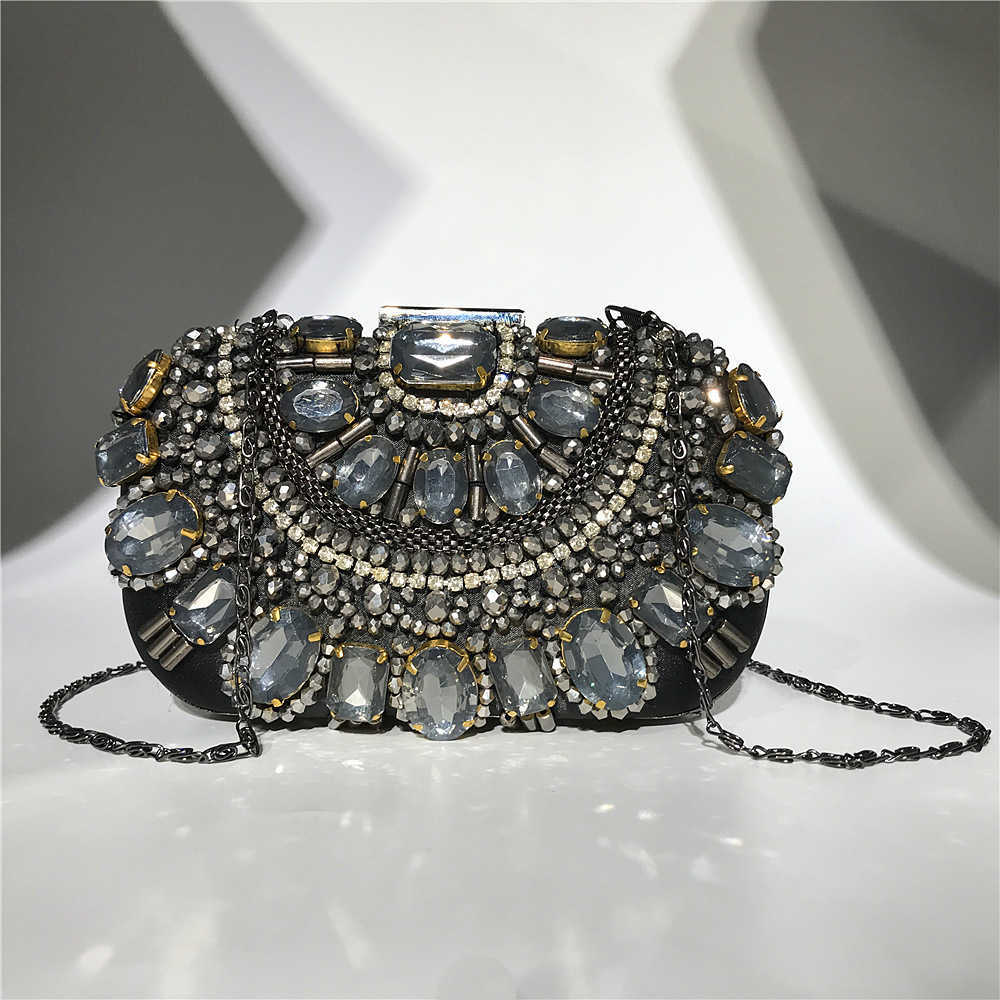 Hand Held Dinner Bag Hand Sewn Beaded Heavy Clutch Bag Industry Diamond Inlaid Fashion Womens Bag 240920
