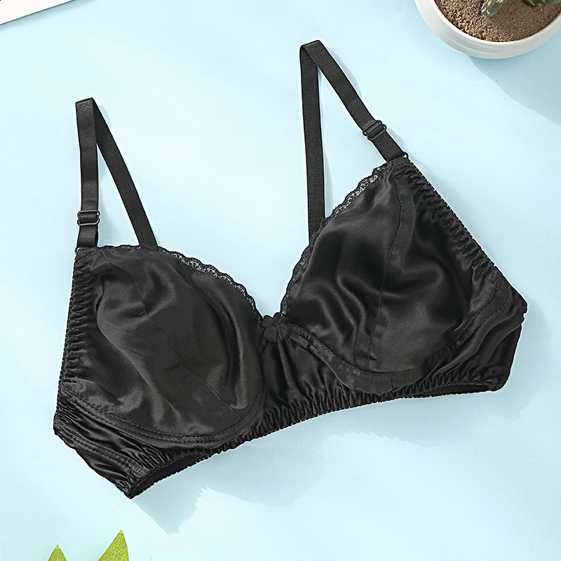 Thin silk bra double-sided mulberry silk bra seamless bra womens plus size breathable bra no sponge no steel ring 201202