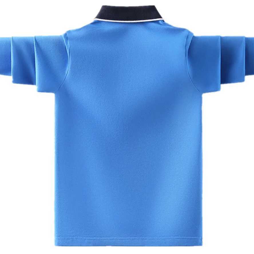 Childrens polo shirt fashion brand design childrens casual long sleeved top teenagers and boys 4 6 8 10 12 14 year clothing W241223