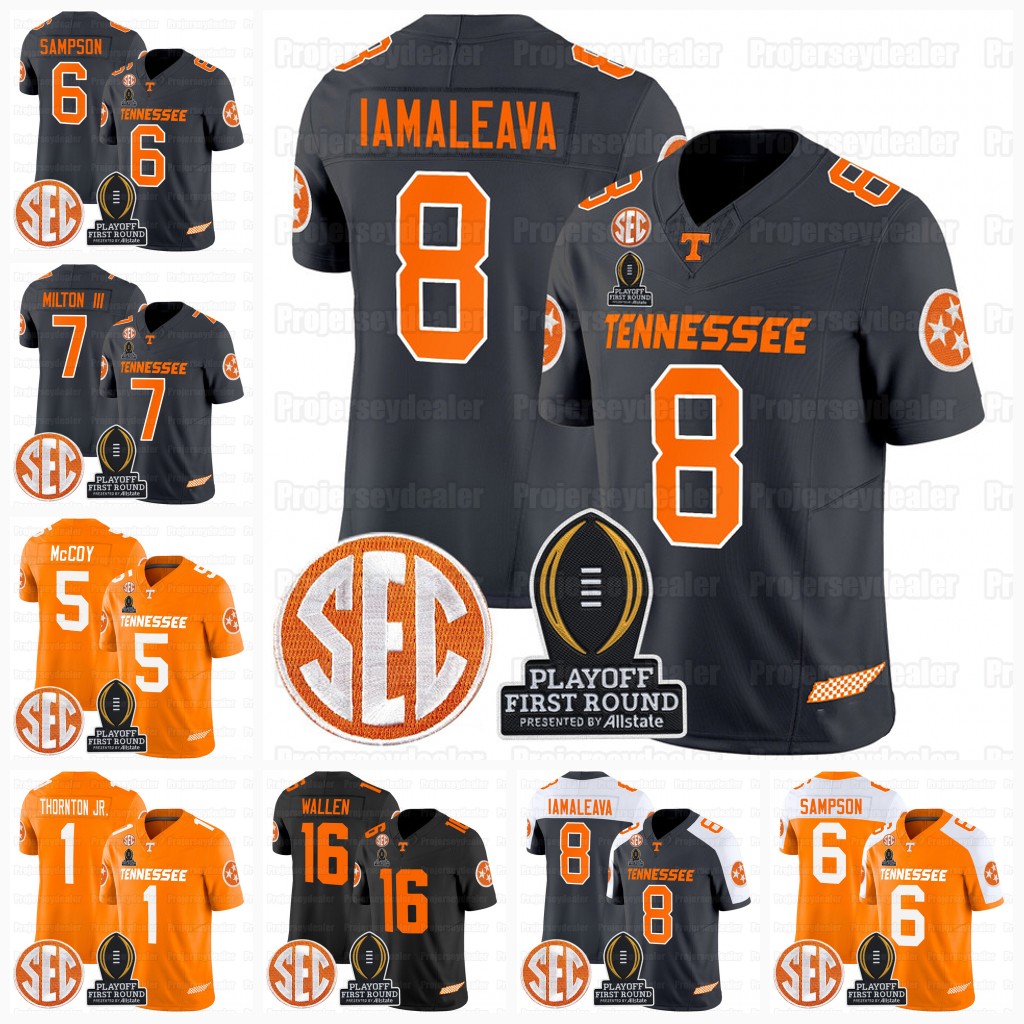 Nico Iamaleava Tennessee Volunteers 2024 Playoff First Round Patch Football Jerseys Dylan Sampson Squirrel White Thornton Jr. Joe Milton III NCAA College Custom