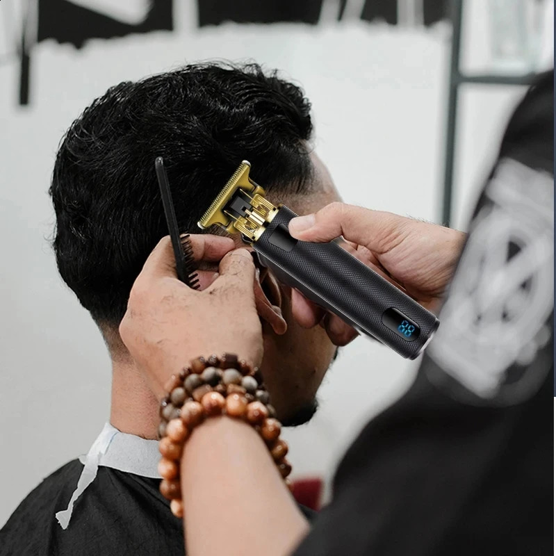 Corded Cordless Professional Hair Trimmer Metal Housing Beard Trimmer Electric Hair Clipper Finishing Rechargeable Hair Cutter 241224