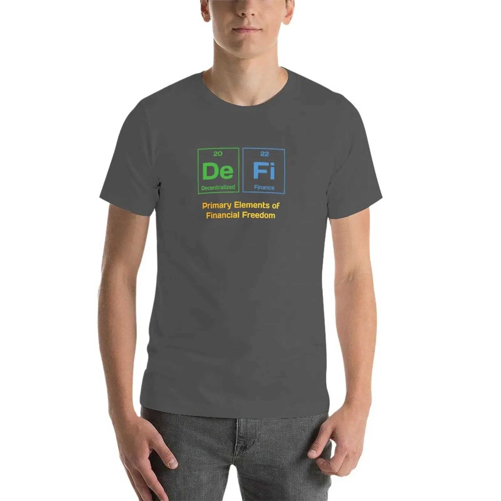 Decentralized Finance DeFi Bitcoin Cryptocurrency Fan T-shirt Solid Color Plus Size Solid Color Black Mens T-shirt W241223