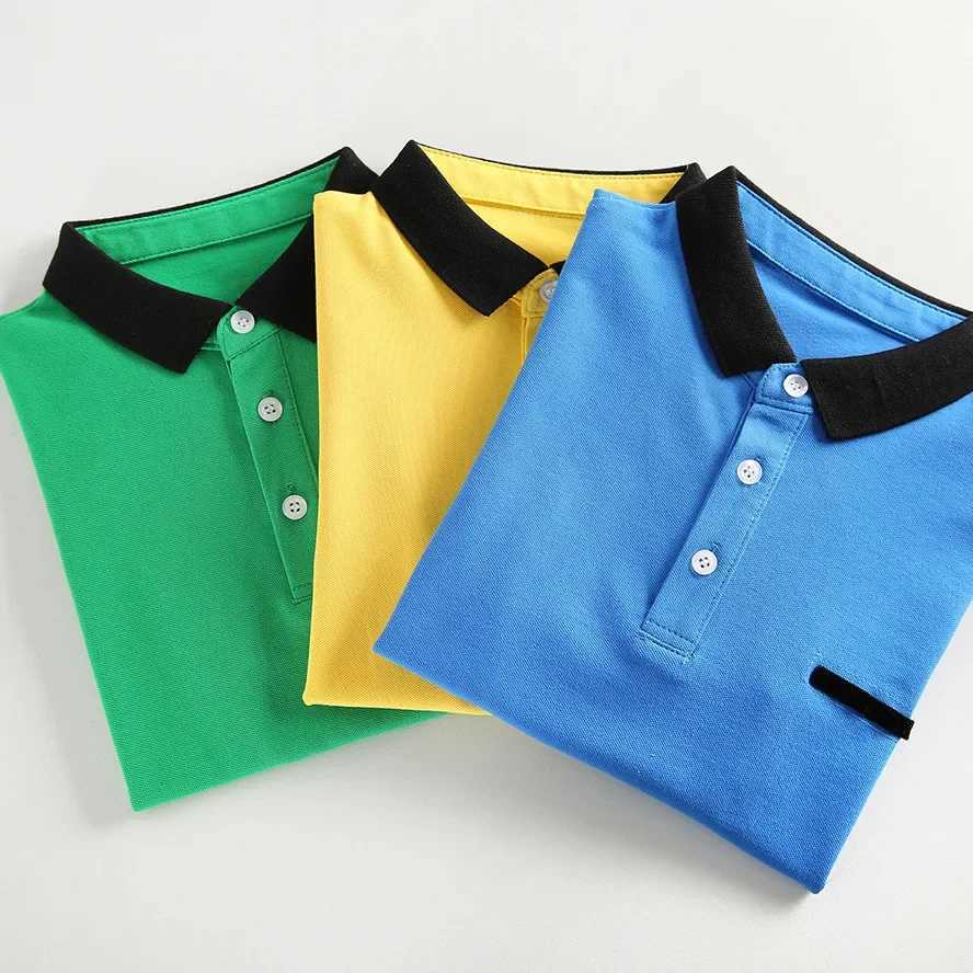 2025 New Boys Polo Shirt Summer Childrens Short Sleeve Top Childrens Cotton T-shirt 5 6 8 10 12 14 Year Old Youth Clothing W241223