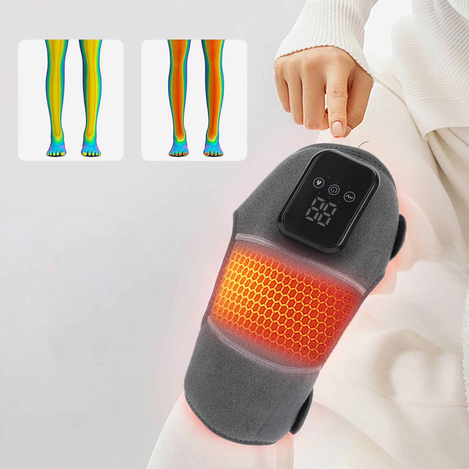 Knee Massager Heated Elbow Brace Wrap Stress Relief Heated Knee Brace Wrap Heated Knee Pad Gift for A Comforting Massage 241224