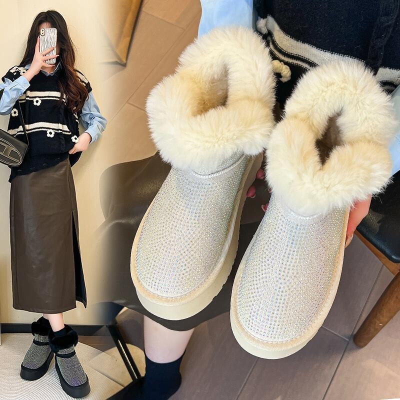 New Rhie Decoration Women's Ankle Warm Plush Water Proof Winter 2025 Hot Sale Casual Comfortable Women Snow Boots