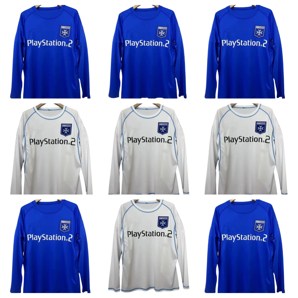2003/2004 AJ Auxerre retro soccer jerseys 03/04 classic vintage Djibril Cisse Kalou Boumsong home away training football shirts 668