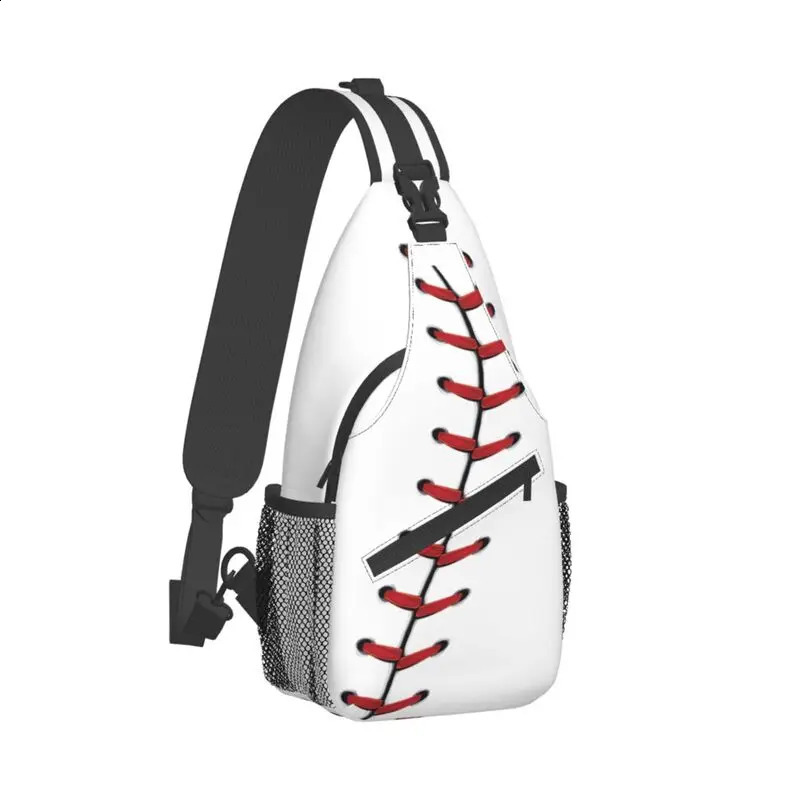 Softball Baseball Lace Sling Chest Bag Custom Shoulder Crossbody Backpack for Men Travel Hiking Daypack 241224