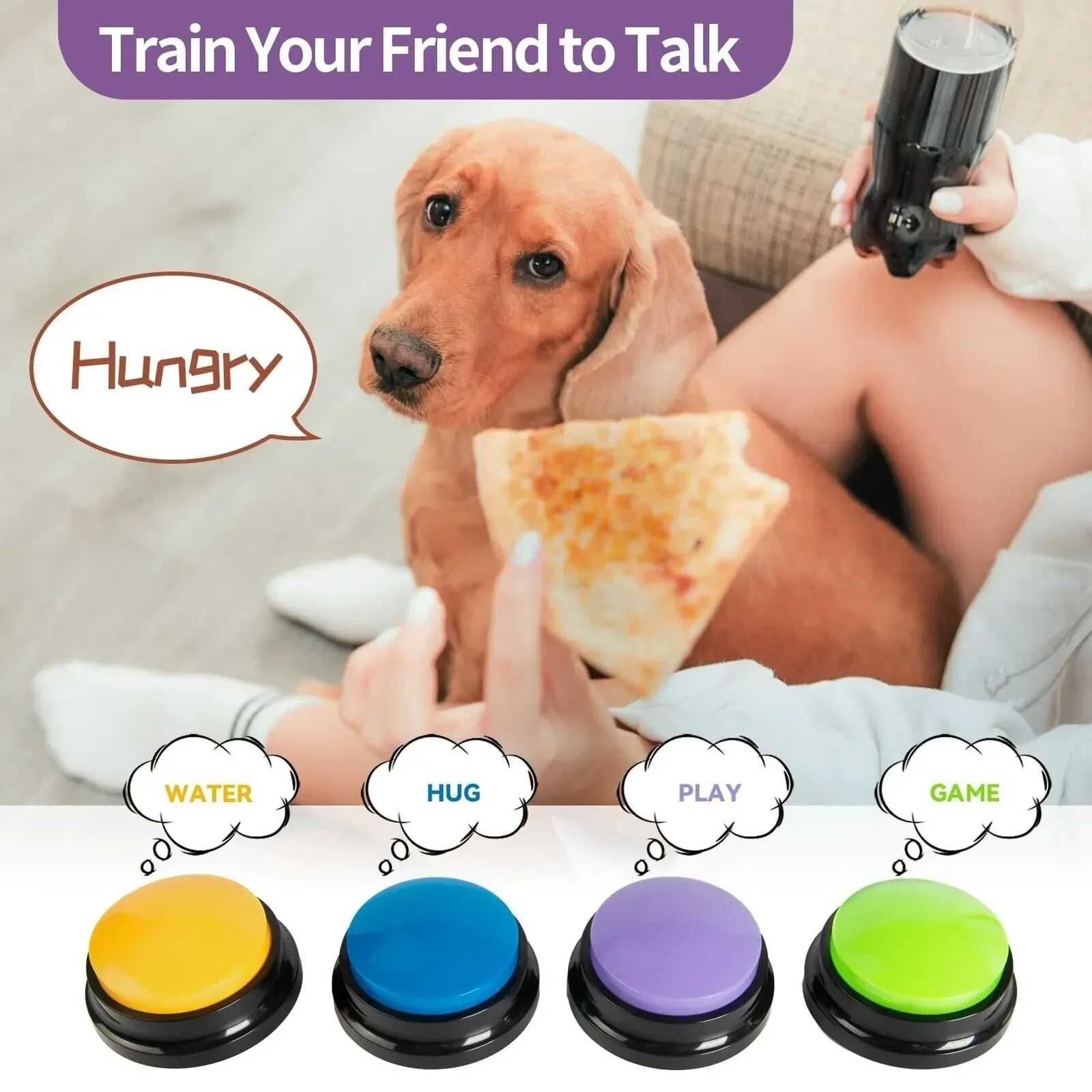 Funny Dog Recordable Pet Toys Travel Talking Pet Starters Pet Speaking Buttons Portable Cute Pet Supplies Communication Dog