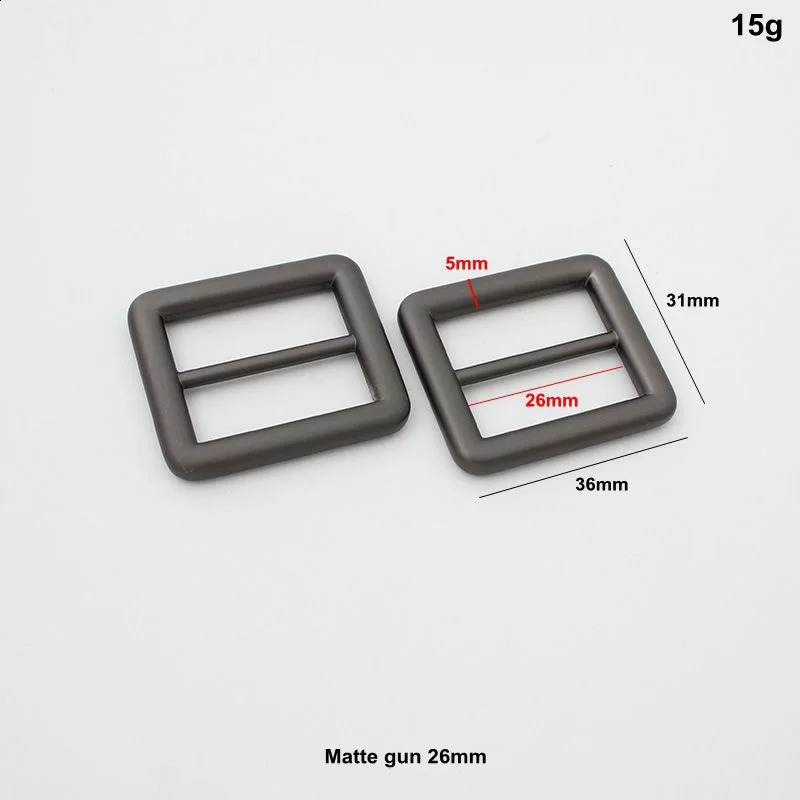 20-100pcs 5 sizes 19-26-32-40-50mm matte gun buckle shoulder strap leather bag shoulder strap adjustable three glue buckle accessory 241223