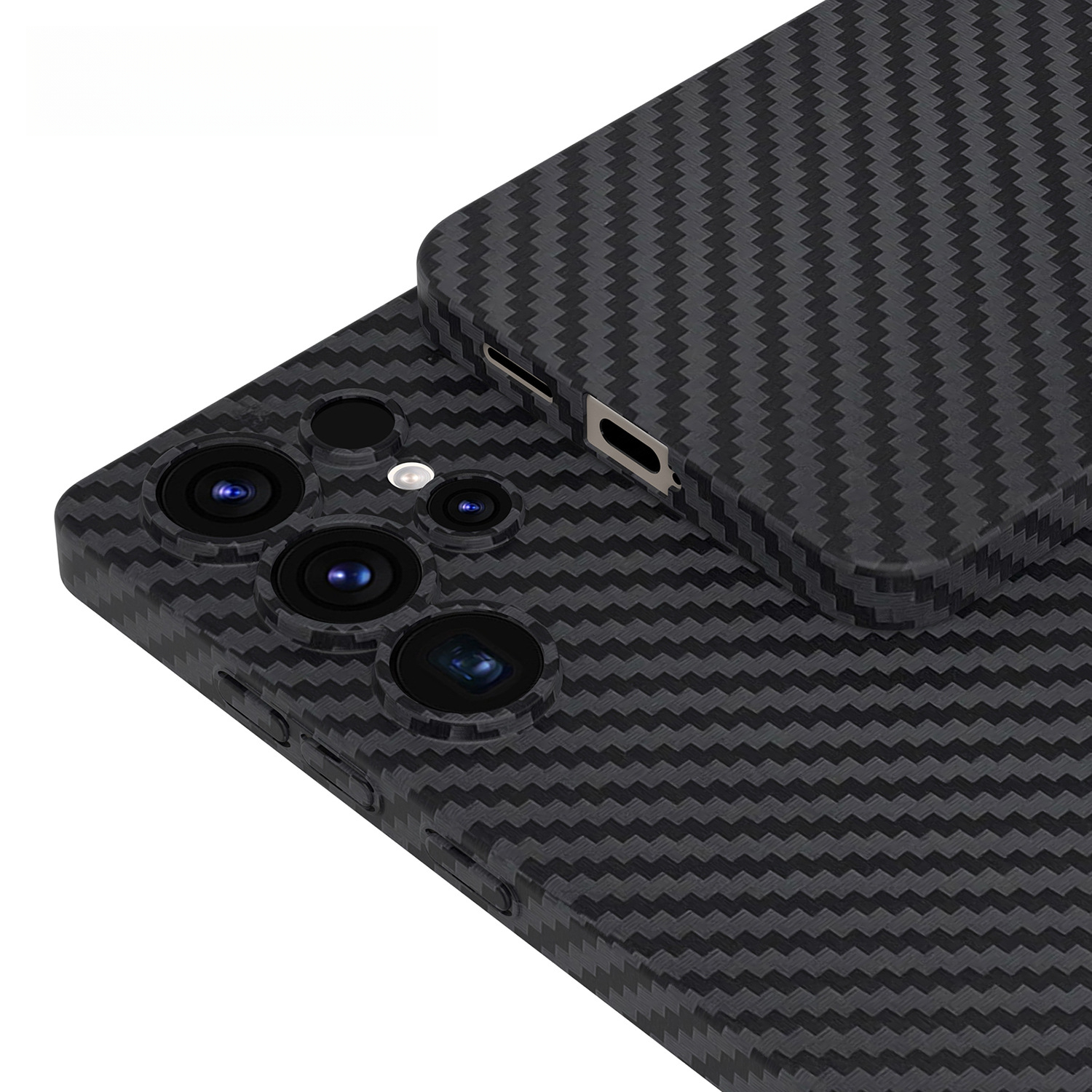 Carbon Fiber for S22 S23 S24 S25 Plus Ultra Frost Anti Finger Print Soft Tpu Shockproof Phone Case