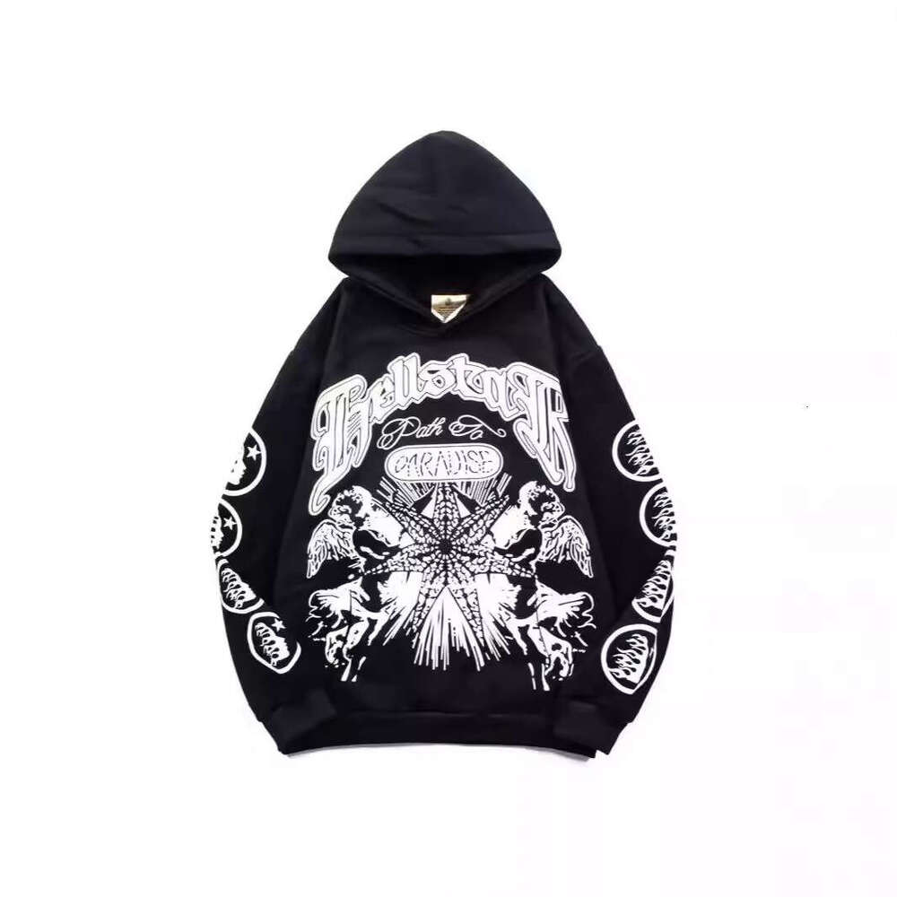 High Street Flames Instagram Celebrity Same Style Large Print Men's and Women's Loose Hooded Sweatshirt Jacket