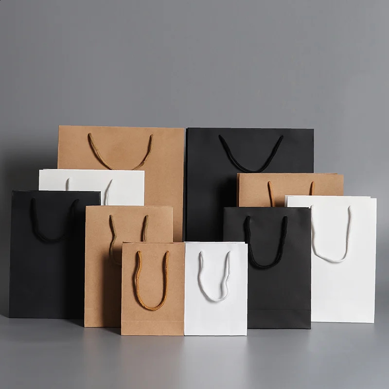 10PcsCustomized clothing handbag gift bag thickened kraft paper shopping packaging wholesale printing 241213