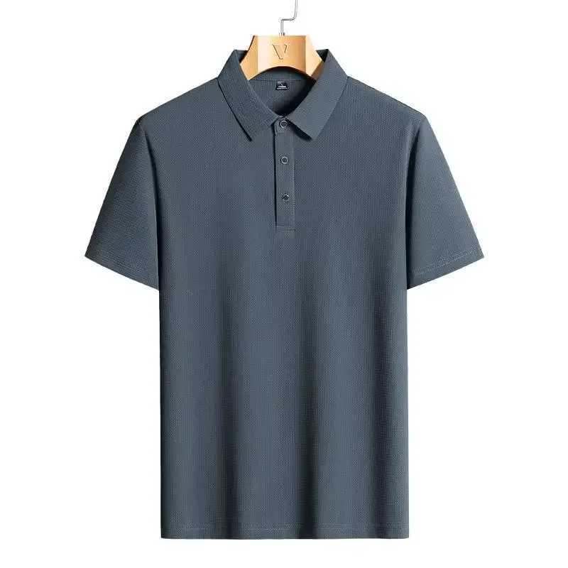 M-9XL Summer Polo Shirt Mens Plus Size 45-50kg Short Sleeve Plain Casual Loose Top Mens Clothing Polo Shirt W241223