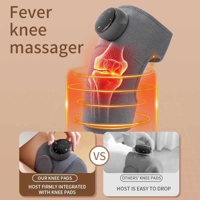Heated Knee Massager warm Compress Joint Protection Neck Shoulder Knee Vibration Black Support Strap Health Care 241224