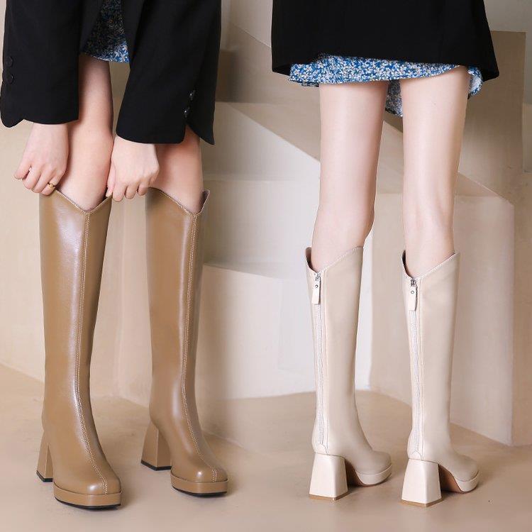 High Heeled Ddmywed Long Western Cowboy For Autumn And Winter Women S Shoes New Summer Brown Elastic Slim Leg Knight Boots Chinese Brand F Ddmysaturn