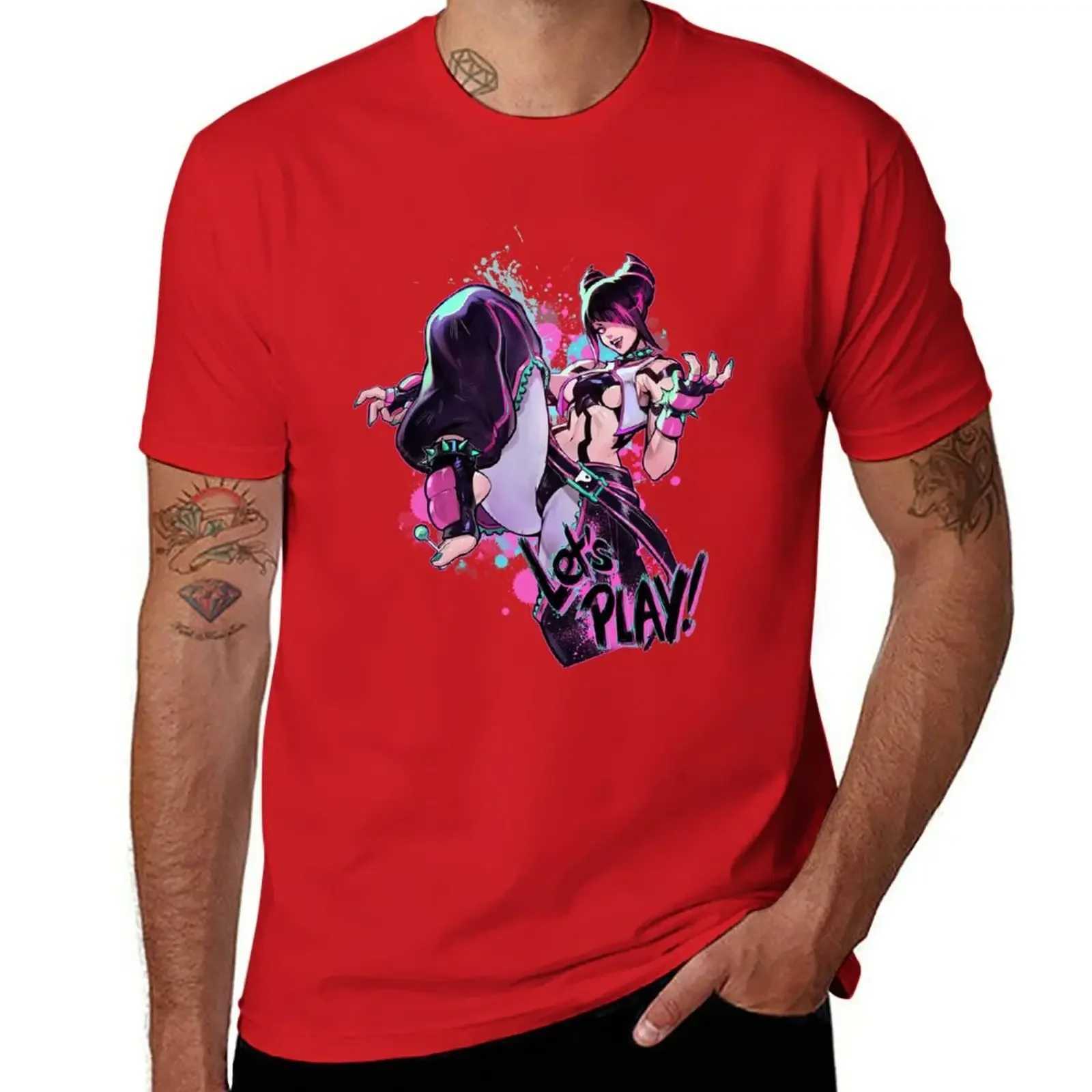 New JURI Street Fighter 6 Black T-shirt White T-shirt Mens Short Sleeve Retro New Top and Retro T-shirt W241223
