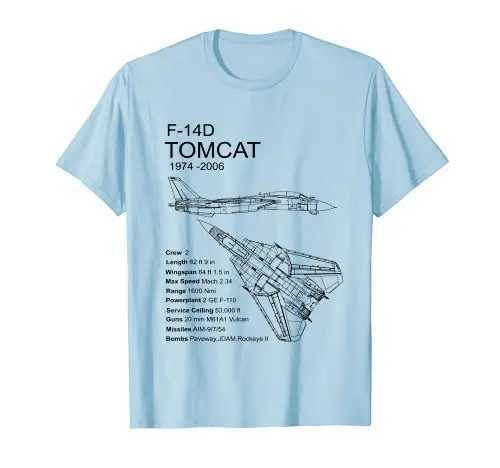 F-4 Tomcat F4 aircraft blueprint mens T-shirt short sleeved casual 00% cotton O-neck summer shirt W241223