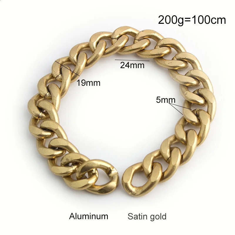 1-5 meters 19MM 15MM wide satin gold metal chain used for wallet shoulder strap handbag cross body replacement accessories 241223