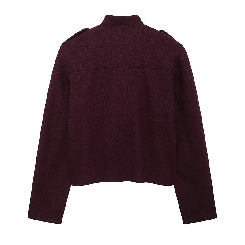 TRAF Tweed Cropped Jacket Women Plush Bomber Jackets for Women Long Sleeve Womens Jacket Soft Winter Coat Female Outerwear 241217