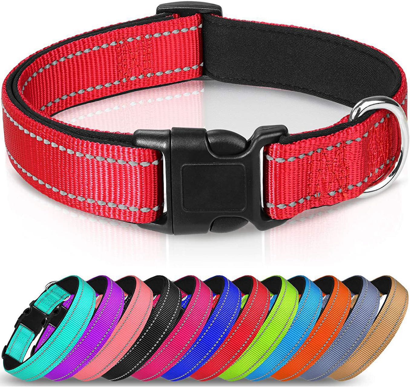 Reflective adjustable breathable nylon pet collar suitable for small and medium-sized cats and dogs. Perfect pet collar for wearing