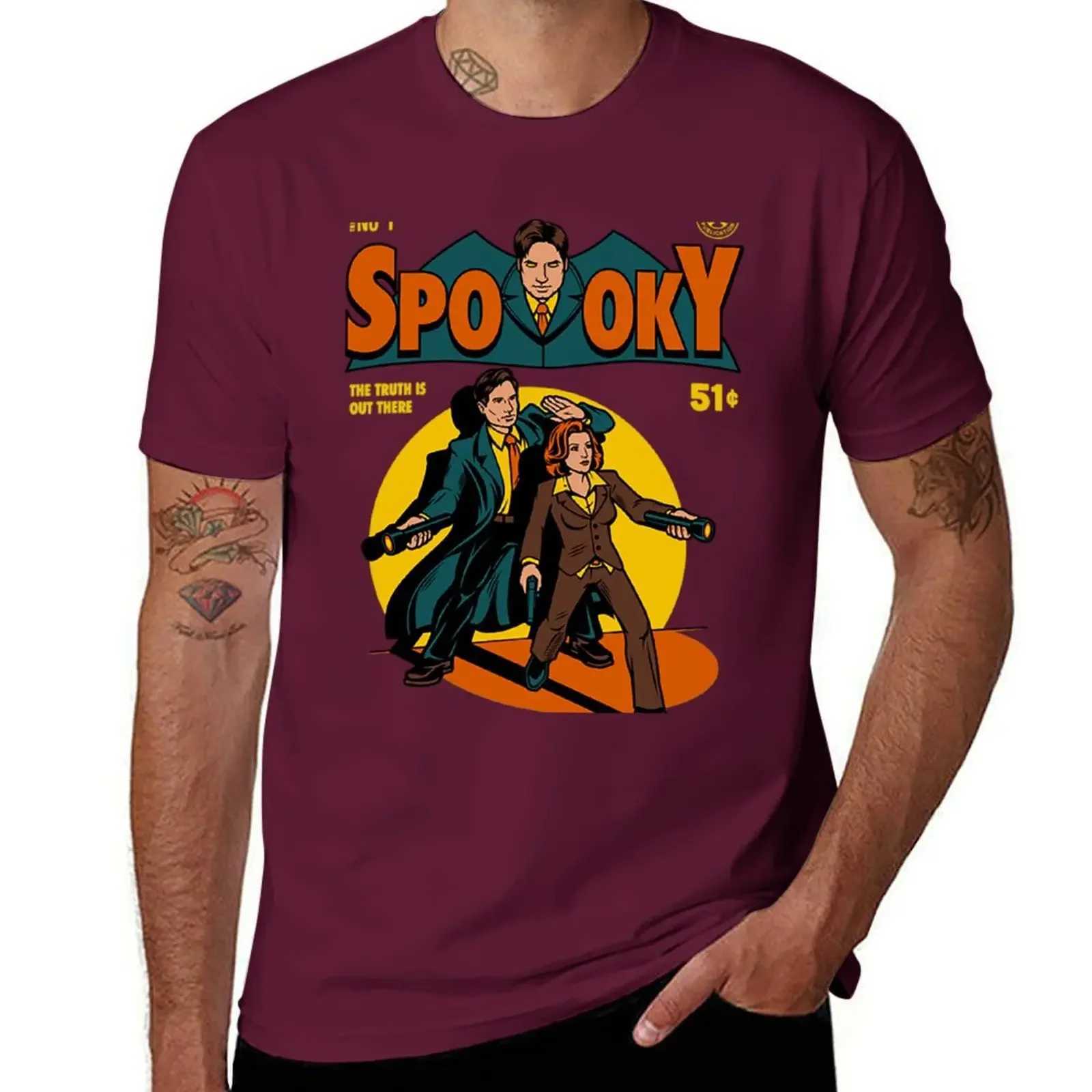 X-Files T-ShirtSpooky Manga Cute T-Shirt Top T-shirt Aesthetics Quick Drying Pure Black T-shirt W241223