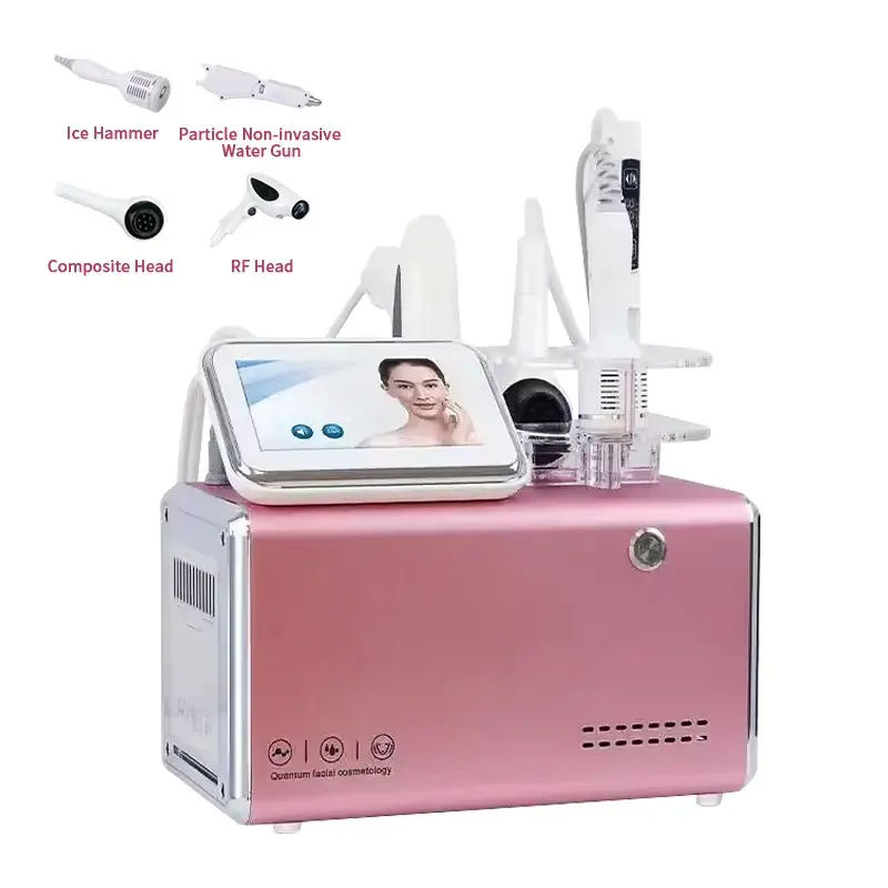 Professional 4 Handles Vacuum Lifting Cooling Pore Shrinking Face Lift Radiofrequency Mesotherapy Gun RF Face Tightening Skin Rejuvenation Beauty Mach