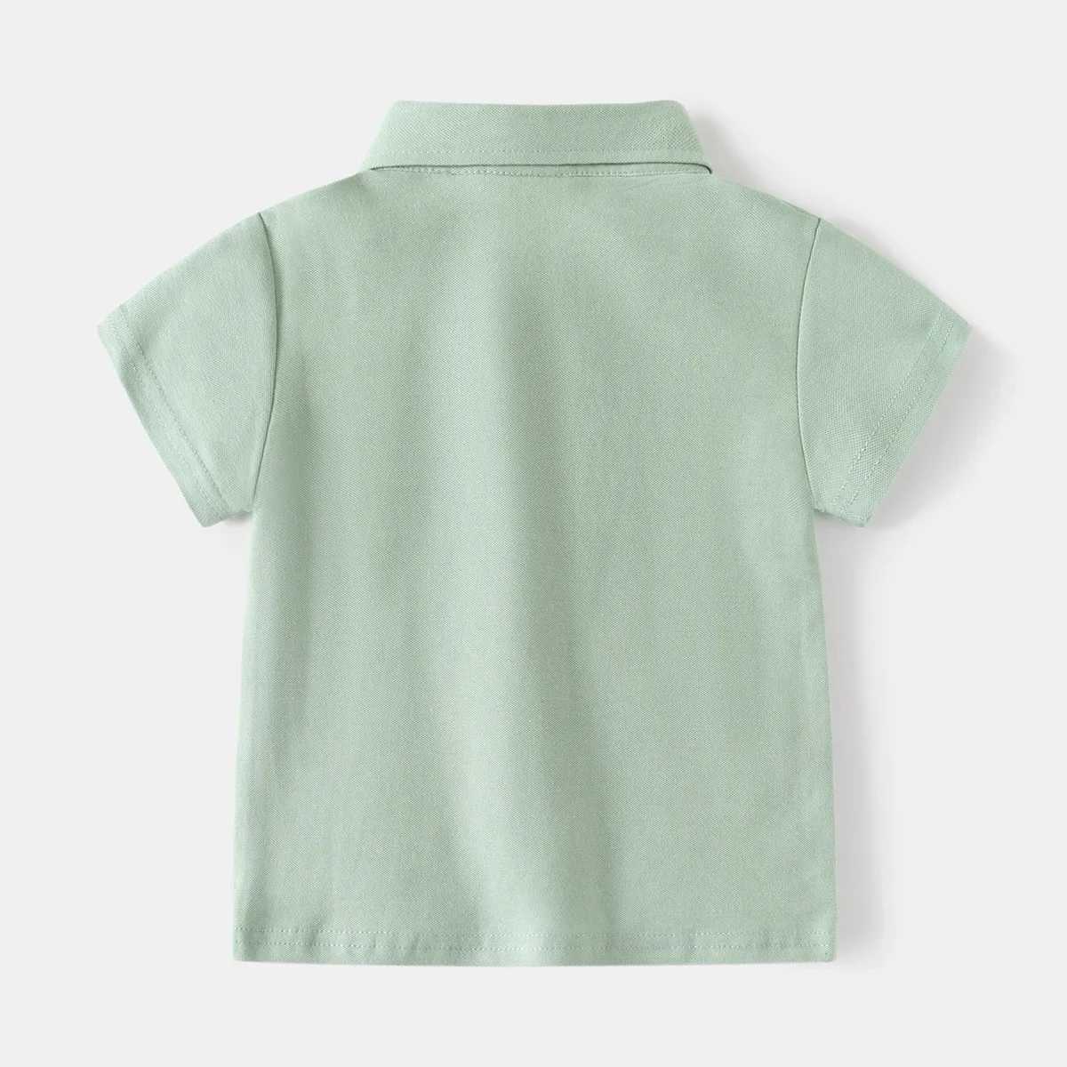 Summer boys short sleeved casual cotton solid color T-shirt childrens loose polo shirt 3-8 years to choose from 4 colors W241223