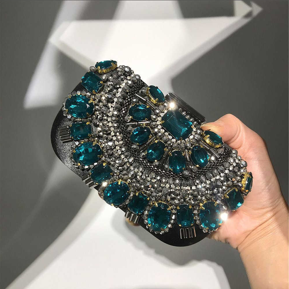 Hand Held Dinner Bag Hand Sewn Beaded Heavy Clutch Bag Industry Diamond Inlaid Fashion Womens Bag 240920