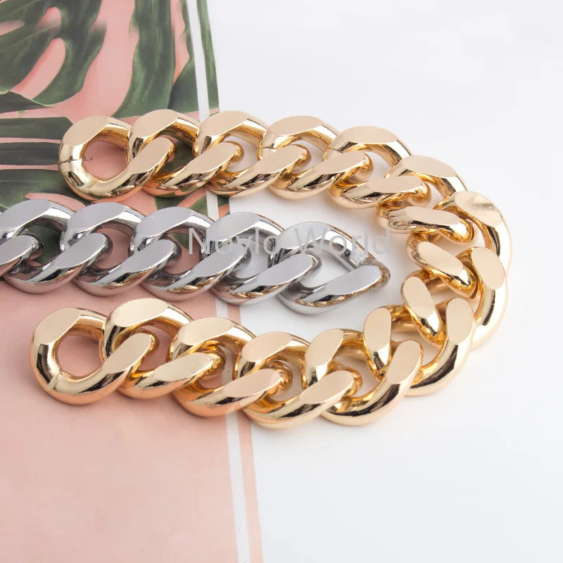 Nolvo World 1-3 meters thick 30mm wide gold/silver coin bag strap used for cross body bag womens aluminum chain 241223