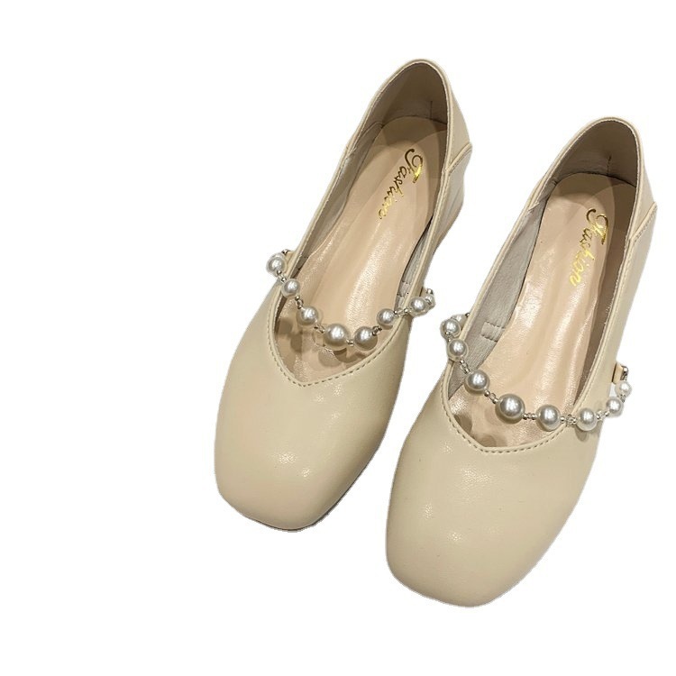 Shoe Ddmywed Single Women S Thick Heel Spring And Summer New Style Evening Breeze Gentle Lady Fairy Mary Zhen Shoes Pearl Soft Sole Chinese Brand F Dd