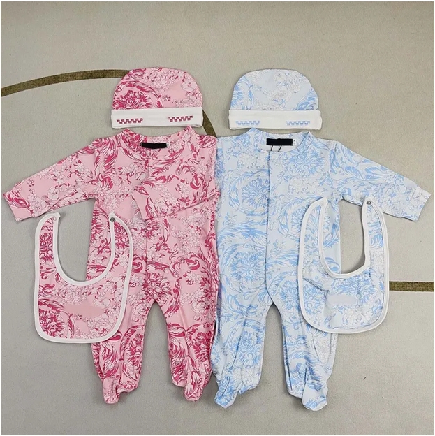 Baby Romper Clothing Sets Newborn Infant Jumpsuit With Cap Baby Bib 100% Cotton Romper Children Onesies Jumpsuits Boy Girl Clothes