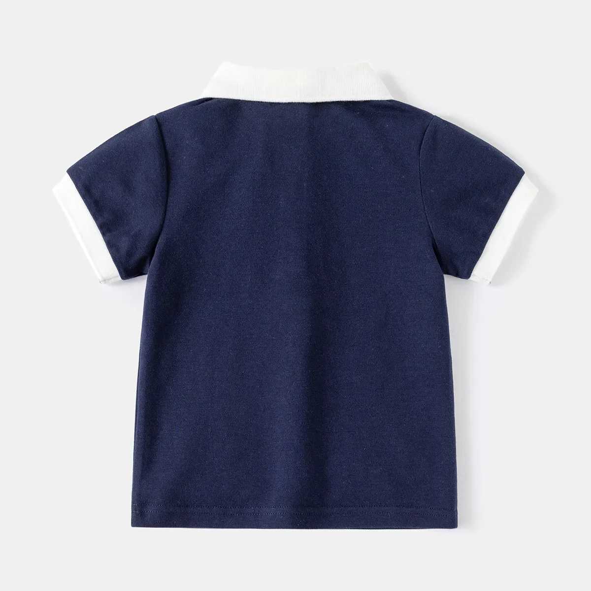 Boys polo shirt short sleeved summer 90-130cm childrens top childrens T-shirt soft boys clothing W241223