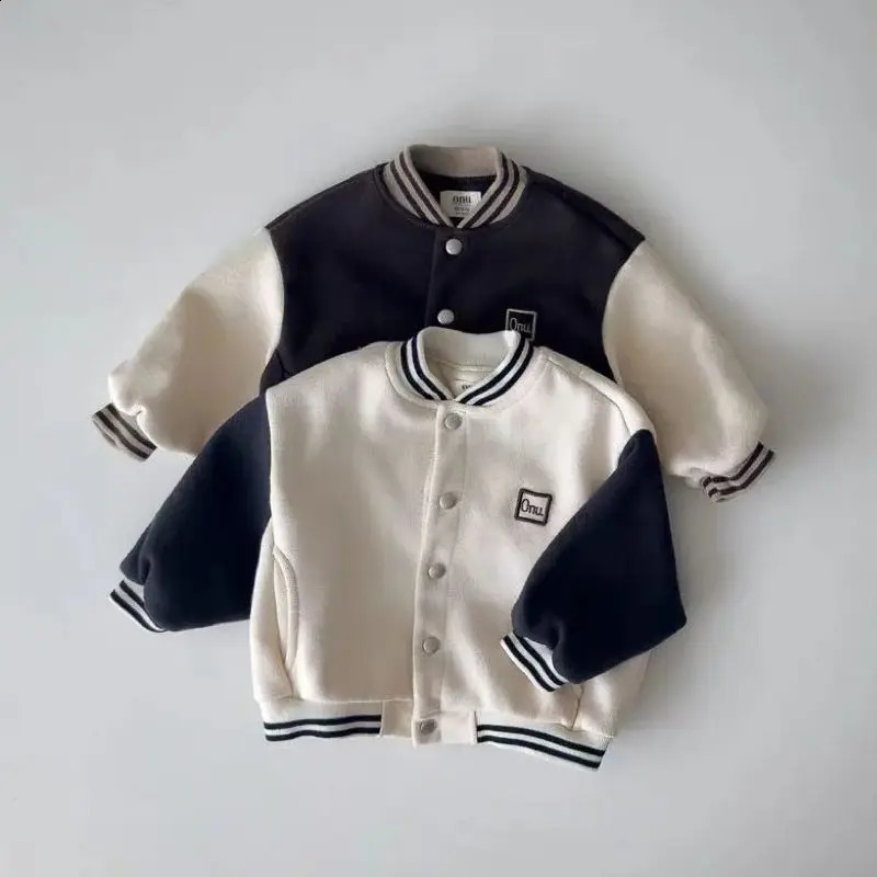 Autumn Baby Clothes Jackets For Infant Boy Girl Spliced Long Sleeves Baseball Jackets Winter Toddler Children Outerwear 0-3 Year 241223
