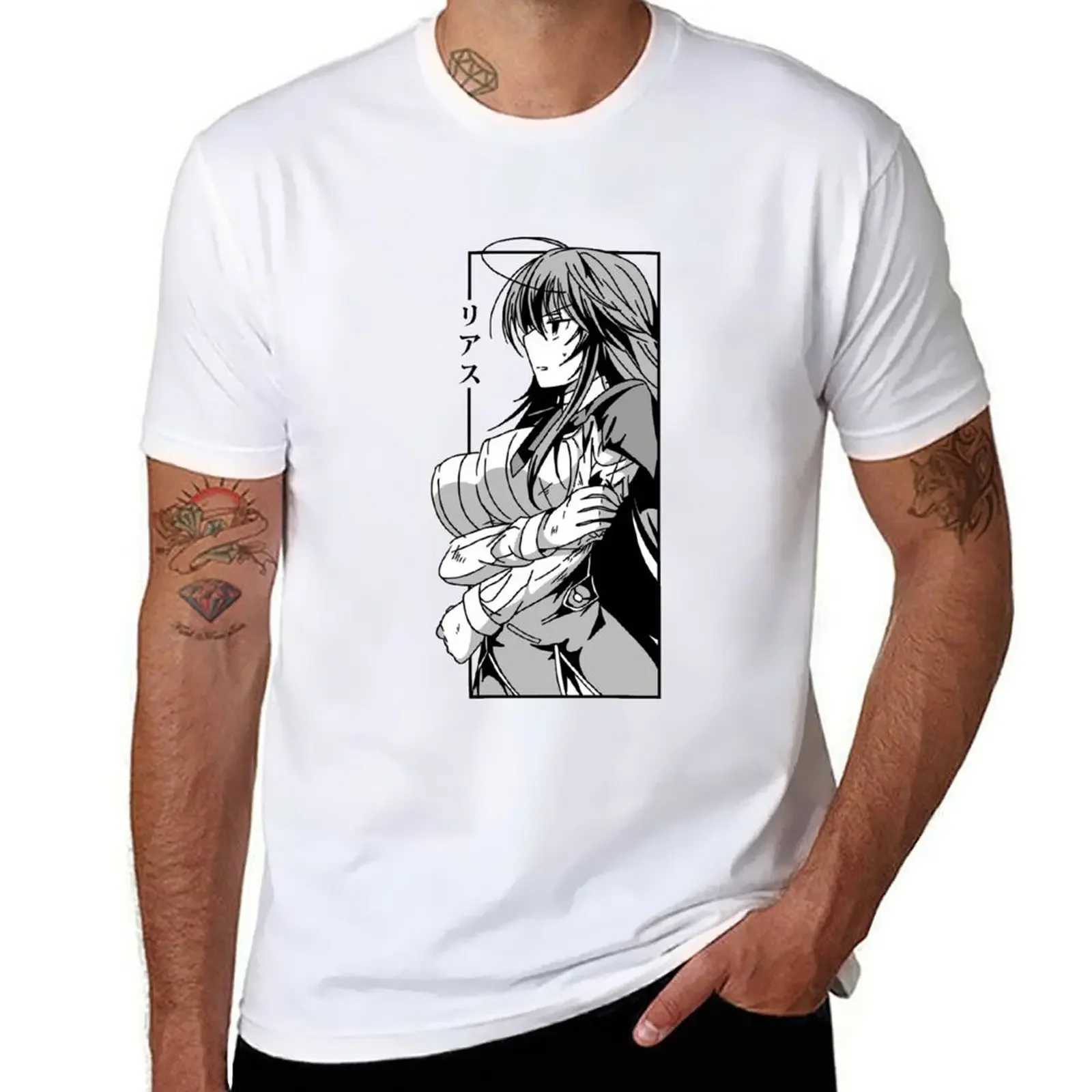 Rias Gremory Waifu plain plus size newly arrived heavyweight style top hot selling clothing round neck information street T-shirt W241223