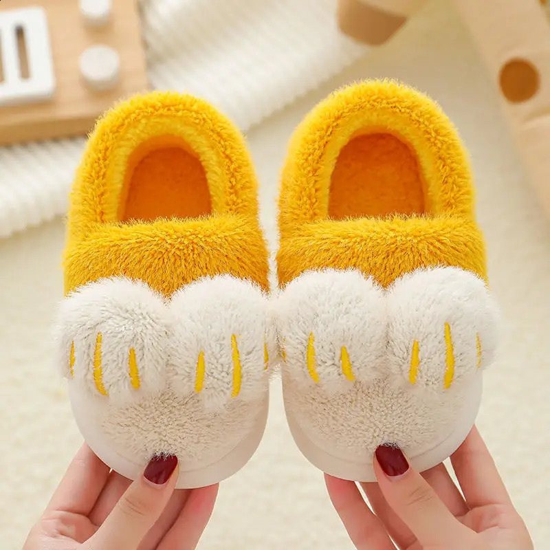 Winter Kids Baby Boys Girls Winter Slippers Non-slip Home Indoors Cartoon Shoes Fashion Warm Children Bedroom Shoes Slippers 241223