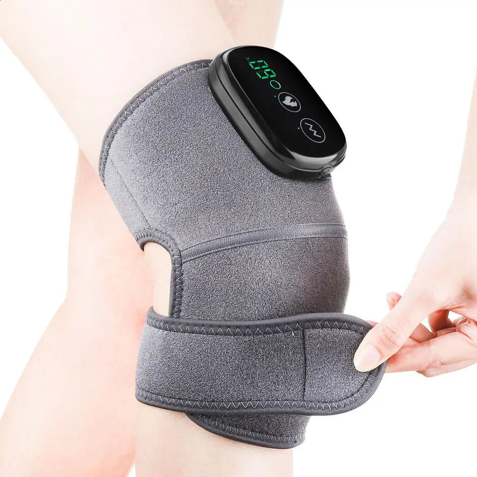 Heated Knee Massager Heat Vibration 3-in-1 Massager Portable Wireless Electric Massage Heating Pad 241224