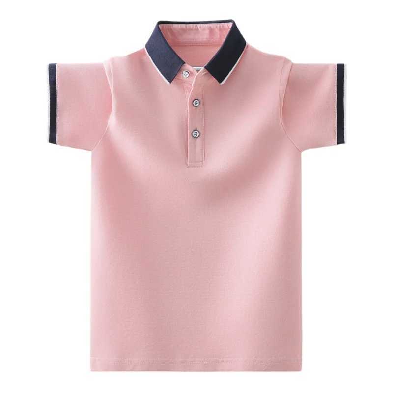 Summer childrens polo shirt made of cotton fashionable for teenagers and children short sleeved top for children aged 5-14 W241223