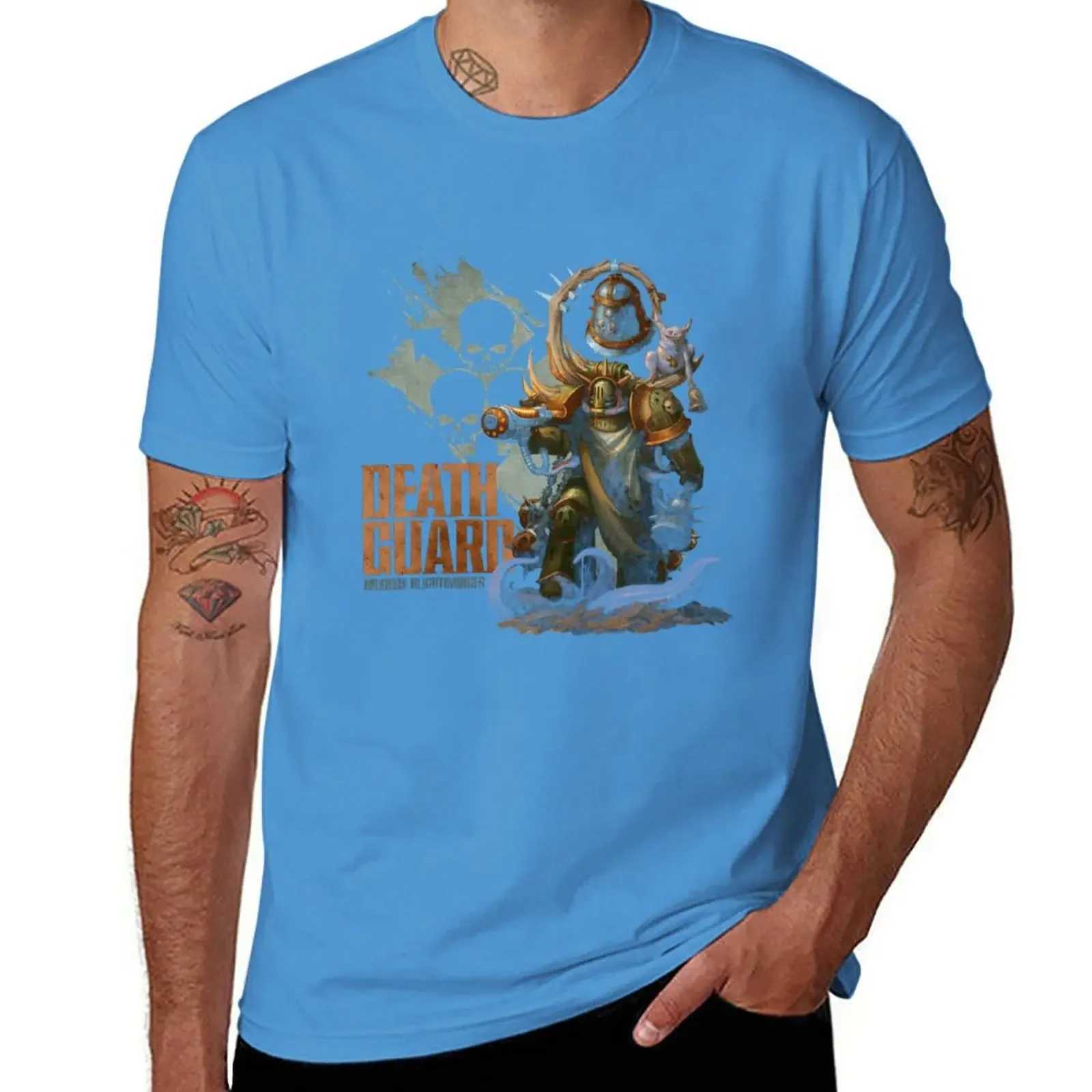 Summer tops graphics sub plain black t-shirt mens New Death Guard Blightbright trend t-shirt harajuku oversized cotton W241223