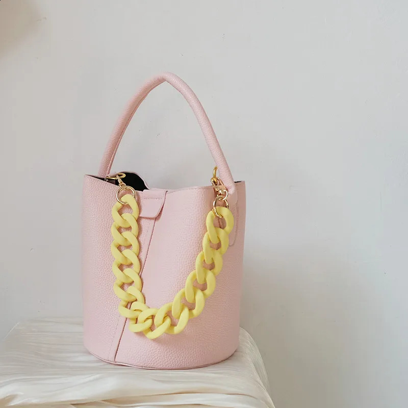 Fashion Womens Handbag Accessories Chain Matte Candy Purple Resin Chain Matte Belt Womens Clutch Shoulder Bag Chain 241223