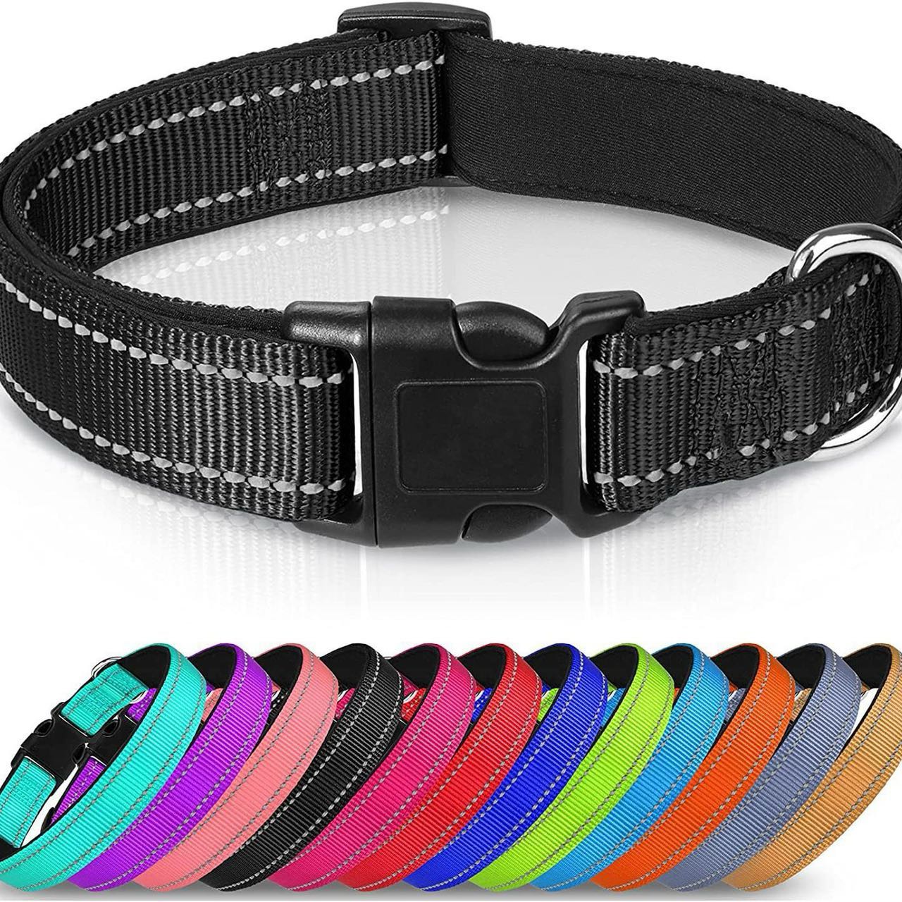 Reflective adjustable breathable nylon pet collar suitable for small and medium-sized cats and dogs. Perfect pet collar for wearing