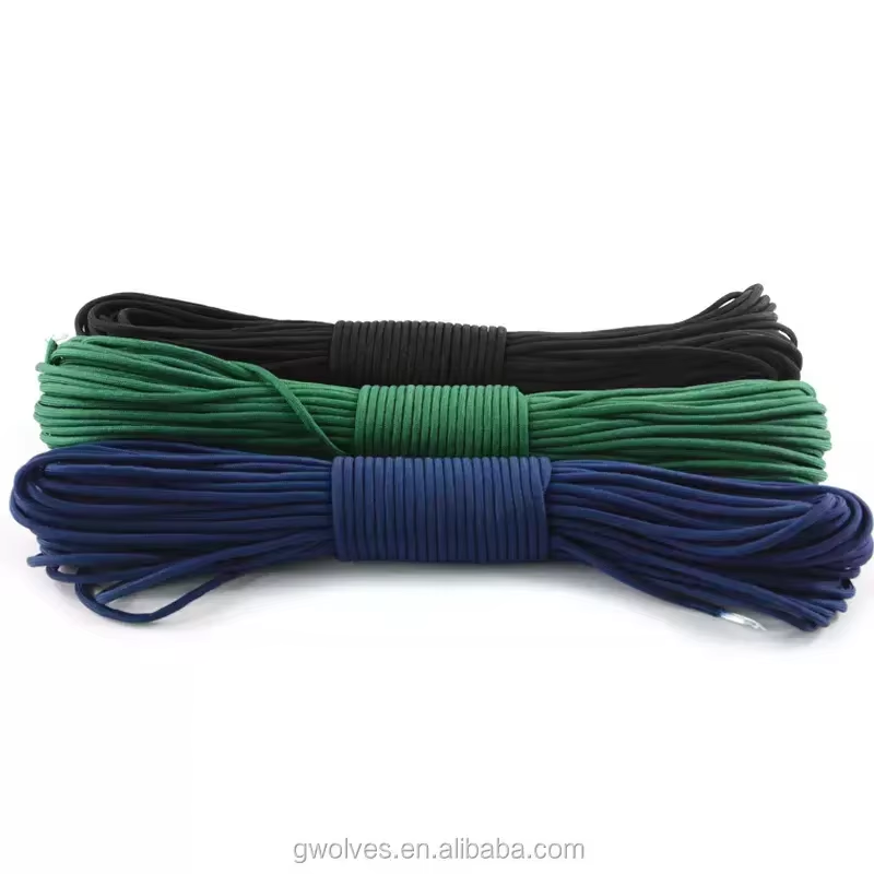 Hotsale Outdoor Camping Emergency 550 Paracord 4mm polyester parachute cord rope