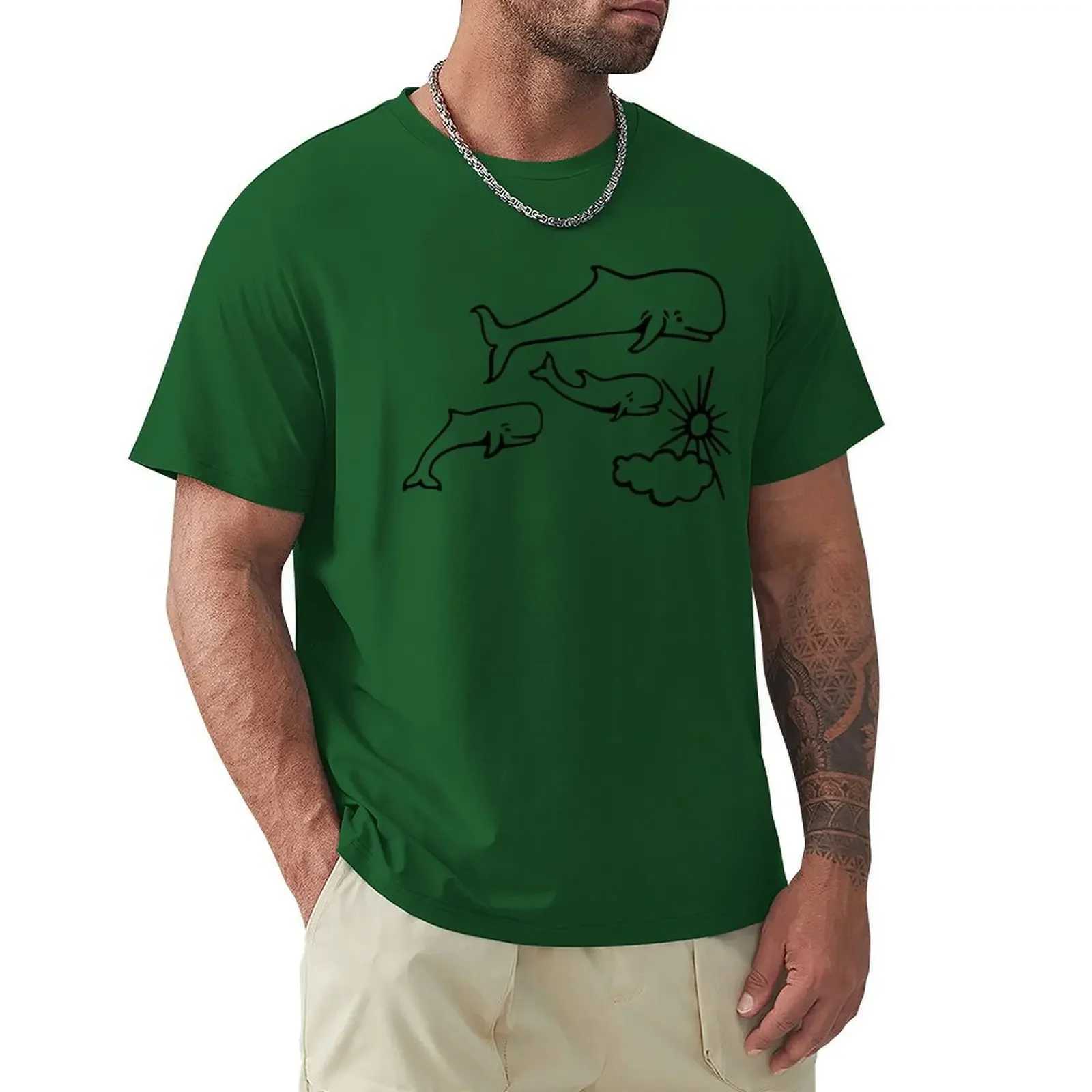 Whale and Sun Tattoo Retro T-shirt Flat Shoes Designed by Robe de Extremudoro Customized Design for Your Own Heavyweight Mens Clothing W241223
