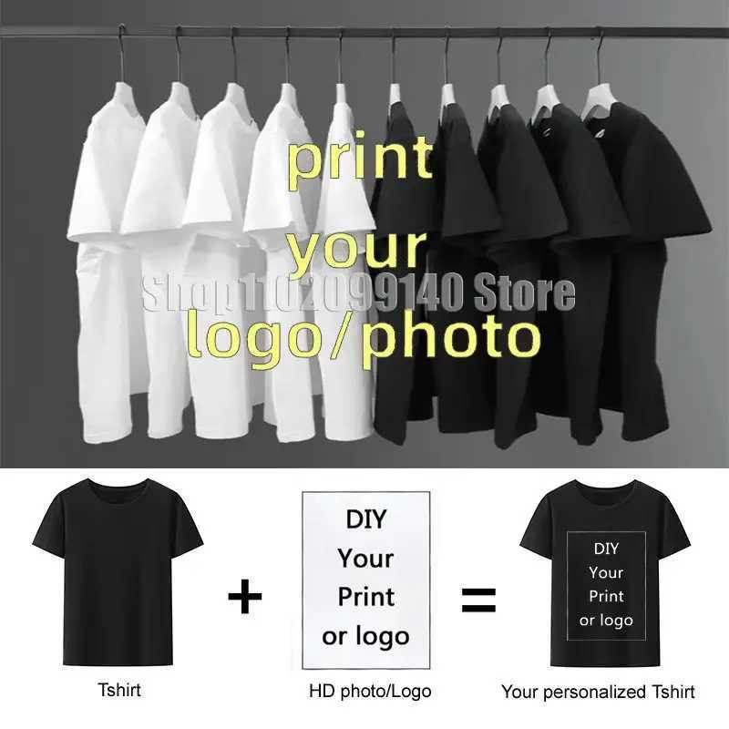 Classic T-shirt Cute Top Plus Size Top Customized T-shirt Pure White T-shirt Mens Style W241223