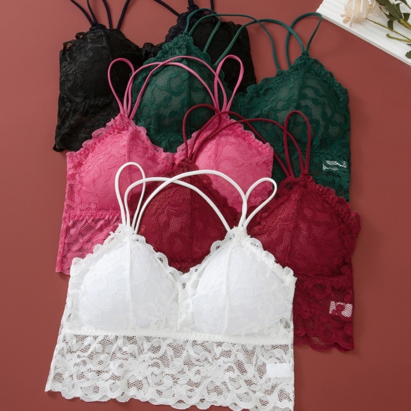 Women Lace Bra Wireless Bralette Transparent Low Waist Panties Female Ultrathin Underwear Set