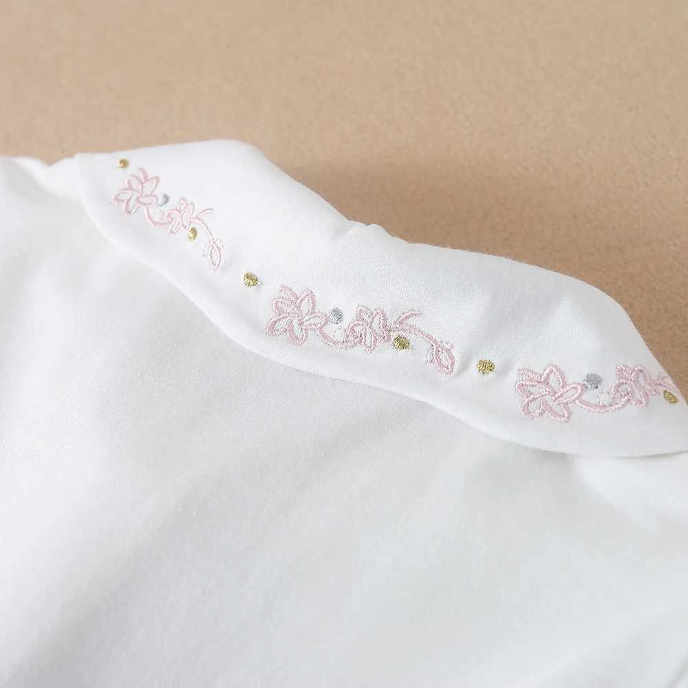 Girls summer new cute baby short sleeved top little girls cotton embroidered shirt W241223
