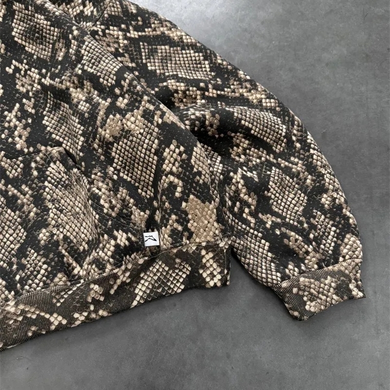 Streetwear Python Graphic Pullover Hoodie Harajuku Gothic Oversized Sweatshirt Y2K Mens Womens Retro Autumn Winter Clothing 241223